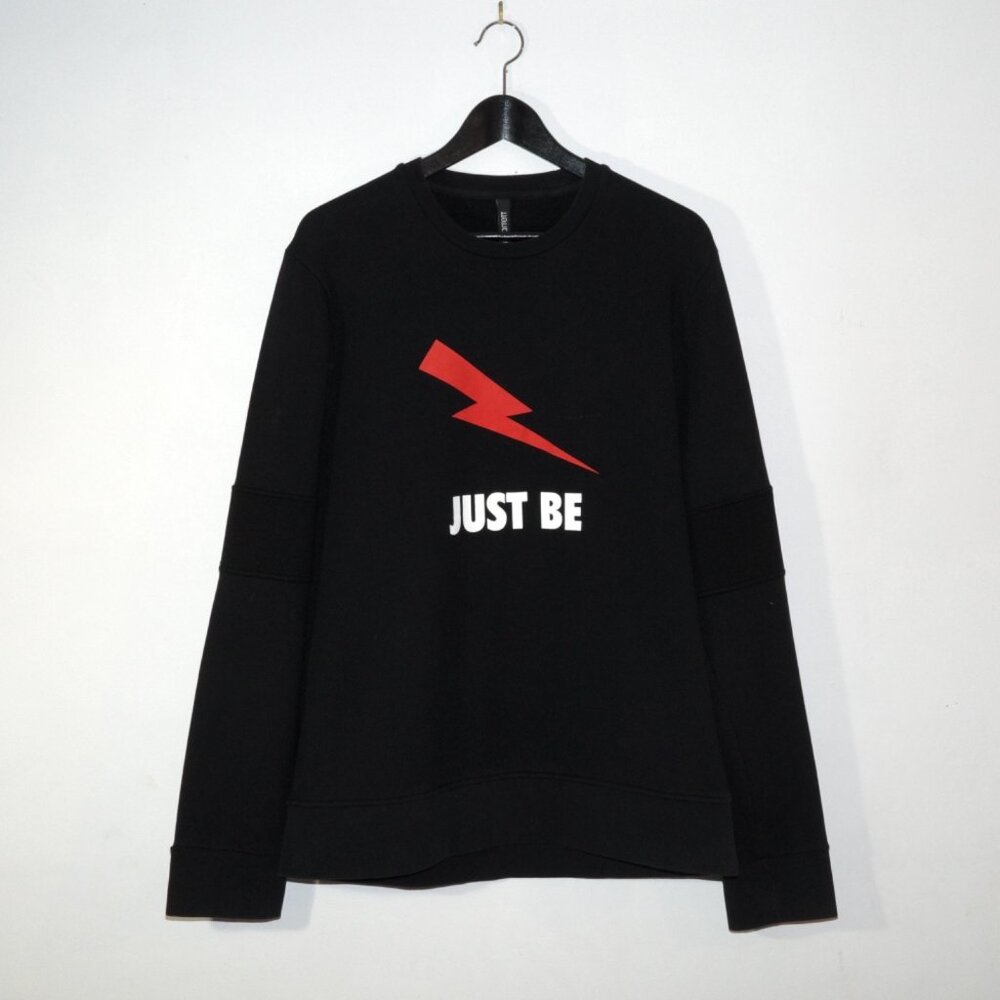 Neil Barrett Thunderbolt Lightning JUST BE Crewneck Sweatshirt Slim Fit Mens LRG